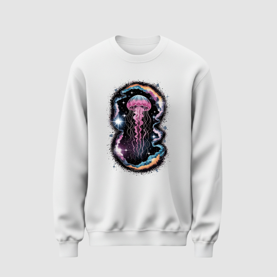 Sweatshirt Basic Erkek Beyaz