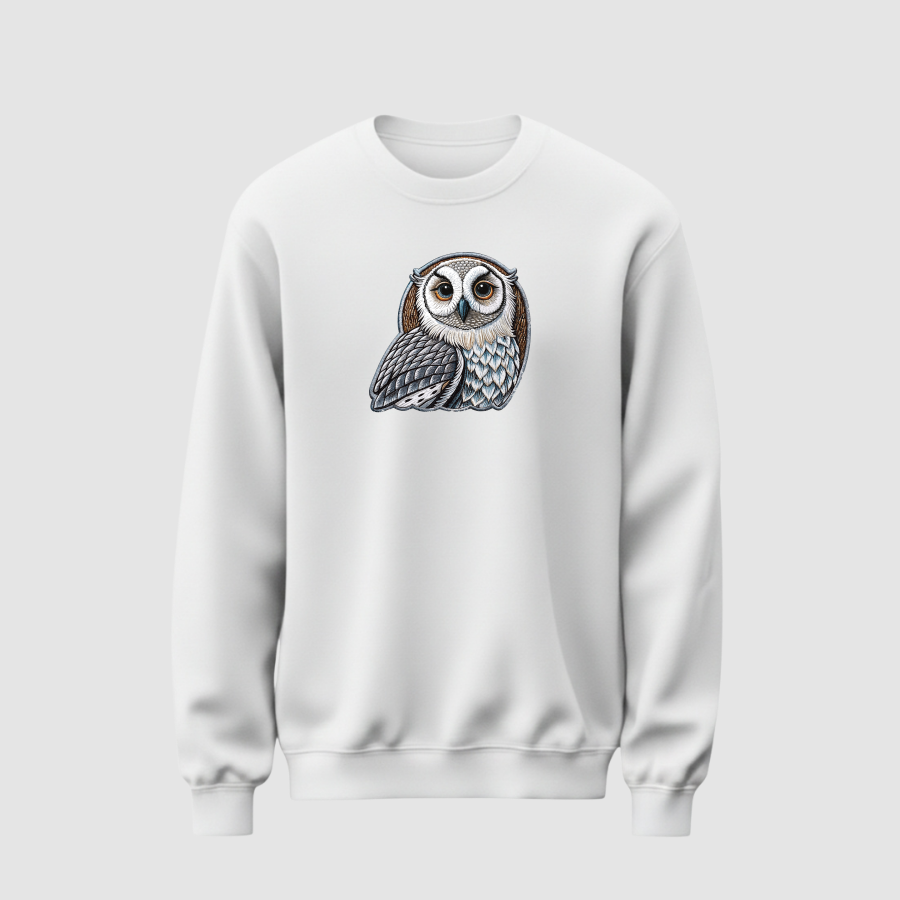 Sweatshirt Basic Kadın Beyaz